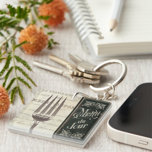 Frans Menu en Fork Sleutelhanger (Voorkant Rechts)