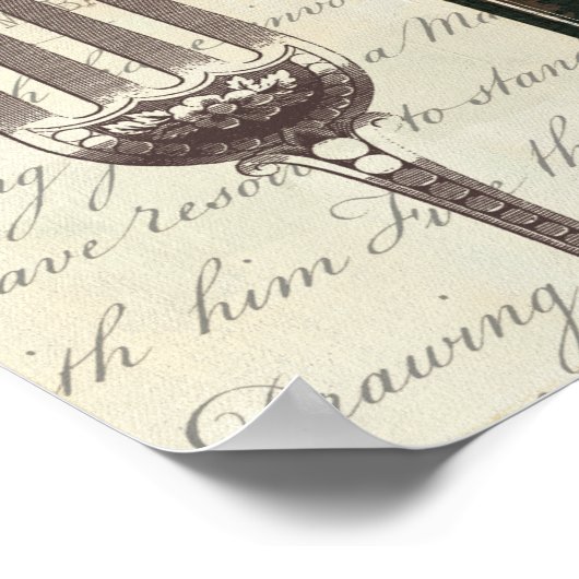 Frans menu en vork poster (Hoek)