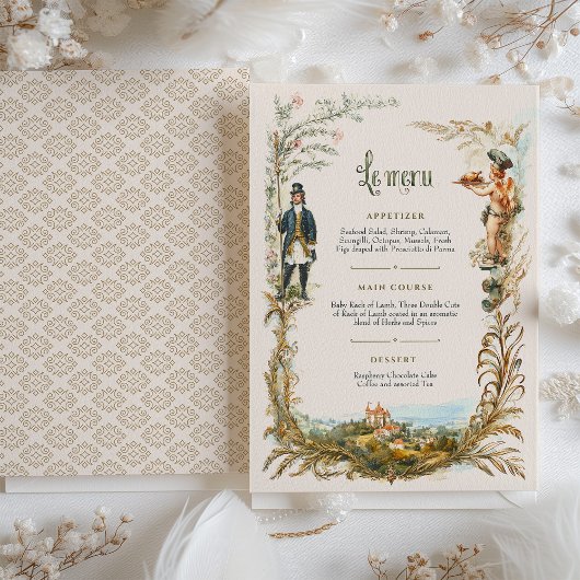  Frans Menu Kaart Classic Europees Charme