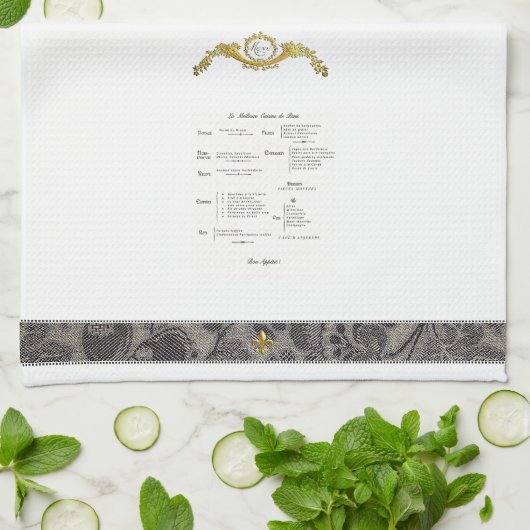 Frans menu keukenhanddoek (Gevouwen)
