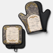 Frans Menu Oven Mitt en Pot Holder Set (Voorkant / Achterkant)