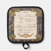 Frans Menu Pothouder Pannenlap (Voorkant)