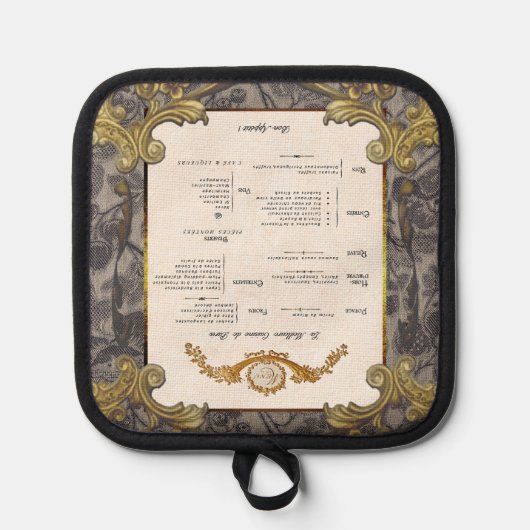 Frans Menu Pothouder Pannenlap (Voorkant)