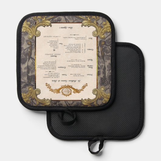 Frans Menu Pothouder Pannenlap (Voorkant / Achterkant)