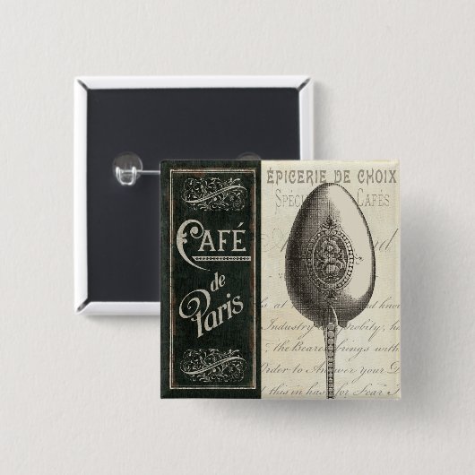 Frans Menu Vierkante Button 5,1 Cm (Voorkant /achterkant)