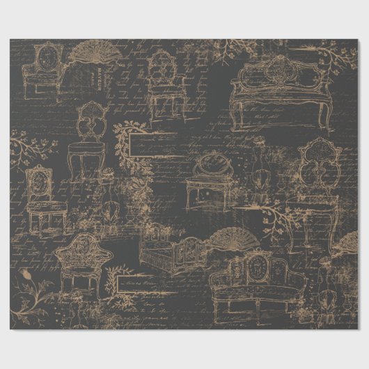 Frans  meubelpapier cadeaupapier (Vlak)