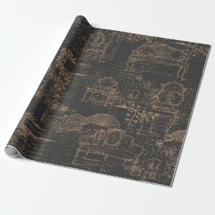 Frans  meubelschrift op zwart cadeaupapier