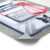 Frans Mevrouw met hondenparfum gescent flesje  Poster (Hoek)