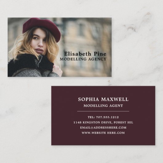 Frans model, modellenbureau, modelagent visitekaartje (Voorkant / Achterkant)