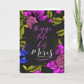 FRANS Moederdag Bold Botanical Blooms op zwart Kaart (Voorkant)