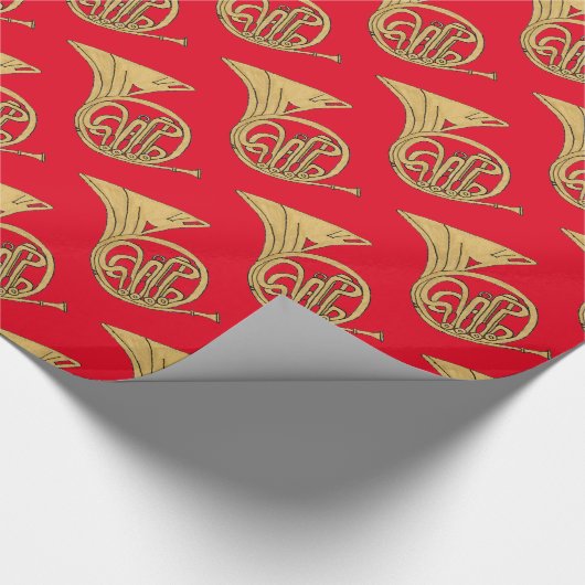 Frans muzikaal instrument van de Hoorn Tekening op Cadeaupapier (Hoek)