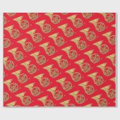 Frans muzikaal instrument van de Hoorn Tekening op Cadeaupapier (Vlak)