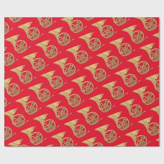 Frans muzikaal instrument van de Hoorn Tekening op Cadeaupapier (Vlak)