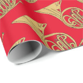 Frans muzikaal instrument van de Hoorn Tekening op Cadeaupapier (Rol Hoek)