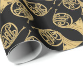 Frans muzikaal instrument voor hoorn Tekening op z Cadeaupapier (Rol Hoek)