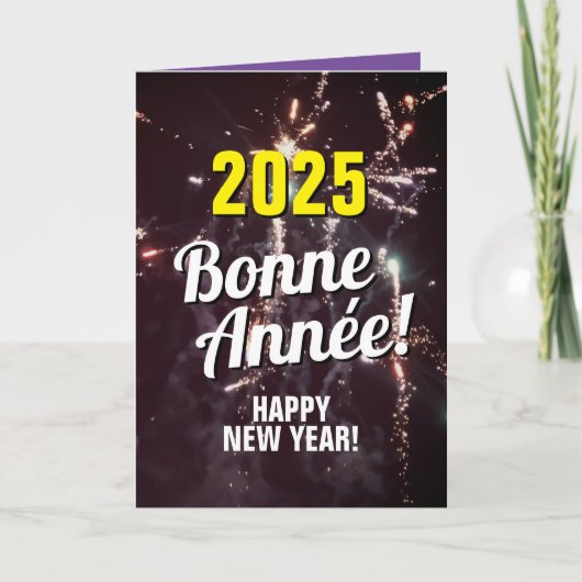 Frans Nieuwjaar 2025 | Verzenden via Tekst downloa Feestdagen Kaart (Voorkant)