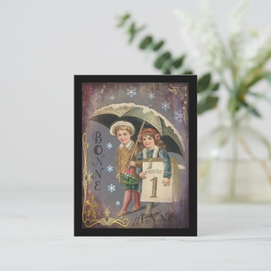  Frans Nieuwjaar Feestdagenkaart (Staand voorkant)