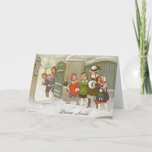  Frans Nieuwjaar wenskaart Feestdagen Kaart (Voorkant)