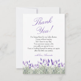 Frans Oh Bebe Lavender Gender Neutraal Baby shower Bedankkaart