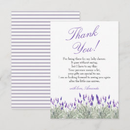 Frans Oh Bebe Lavender Gender Neutraal Baby shower Bedankkaart