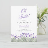 Frans Oh Bebe Lavender Gender Neutraal Baby shower Kaart (Staand voorkant)