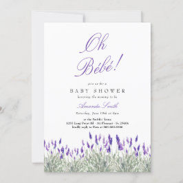 Frans Oh Bebe Lavender Gender Neutraal Baby shower Kaart