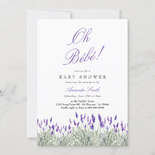 Frans Oh Bebe Lavender Gender Neutraal Baby shower Kaart