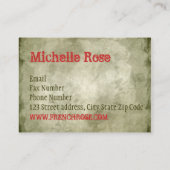 Frans ontwerp van Roos Lacy Visitekaartje (Achterkant)