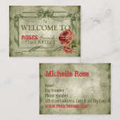 Frans ontwerp van Roos Lacy Visitekaartje (Voorkant / Achterkant)