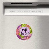 Frans Ooh la la! Bloem Magnet Roze Groen Paars (Insitu (Vaatwasser))