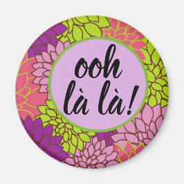 Frans Ooh la la! Bloem Magnet Roze Groen Paars