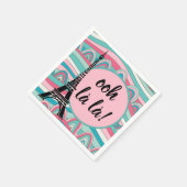 Frans Ooh la la!/ Monogram met Eiffeltoren Servet (Hoek)