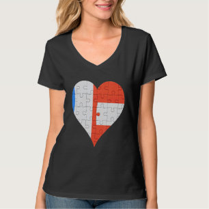Frans - Oostenrijkse vlag Heart T-shirt