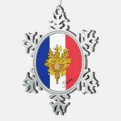 Frans ornament, embleem, patriottisch Frankrijk Tin Sneeuwvlok Ornament (Rechts)