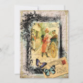 Frans paar bij uitnodiging voor een vervoerskaart (Voorkant)