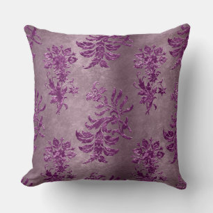 Frans  Paars Floral Damask Pattern Kussen