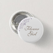 Frans Paarse Fleur de Lis Script Bloemenmeisje Ronde Button 3,2 Cm (Voorkant /achterkant)