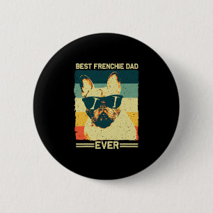 Frans papa design Mannen vader Franse bulldog lief Ronde Button 5,7 Cm