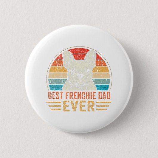 Frans papa ooit Frans bulldog lover vader's dag Ronde Button 5,7 Cm (Voorkant)