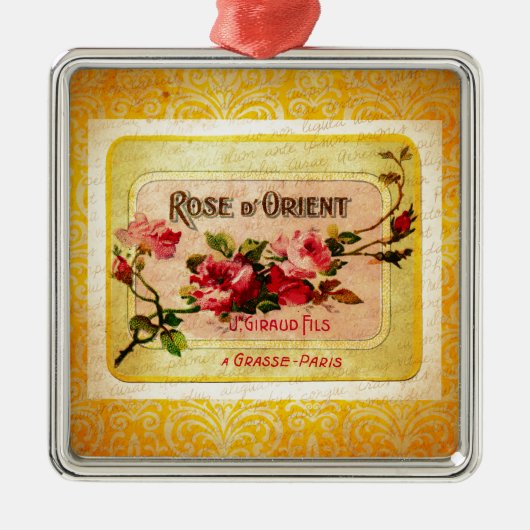 Frans parfumlabel Metalen Ornament (Voorkant)