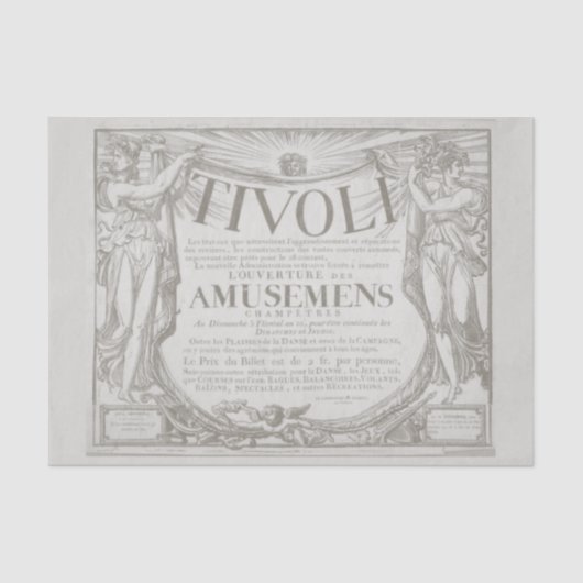 Frans Parijs 1802 Poster Tivoli Tissuepapier (Voorkant)