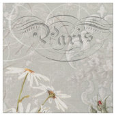 Frans Parijs Botanisch Floral Script Grey Stof (Close Up)