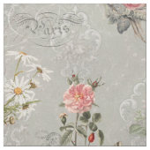 Frans Parijs Botanisch Floral Script Grey Stof (Swatch)