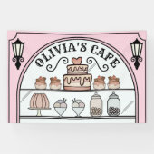 Frans Parijs Café winkel raam Verjaardag Achtergro Spandoek (Horizontaal)