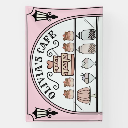 Frans Parijs Café winkelraam Verjaardag Achtergron Spandoek (Verticaal)