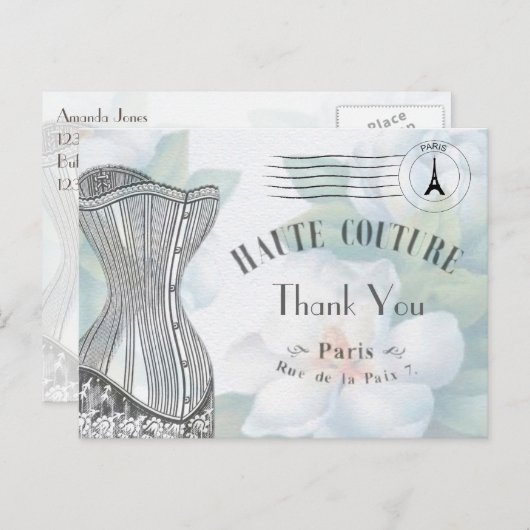  Frans Parijs Hartelijk dank Briefkaart (Voorkant / Achterkant)