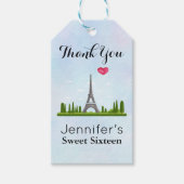Frans Parijs met Eiffel Tower Sweet Sixteen Cadeaulabel (Voorkant)