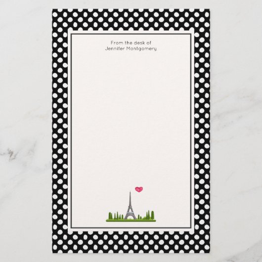 Frans Parijs met Eiffeltoren Briefpapier (Voorkant)