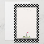 Frans Parijs met Eiffeltoren Briefpapier (Voorkant / Achterkant)