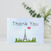 Frans Parijs met Eiffeltoren Dank u Bedankkaart (Staand voorkant)